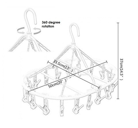 علاقة تجفيف الملابس البيضاوية اليسا (32 مشبك / وردي)