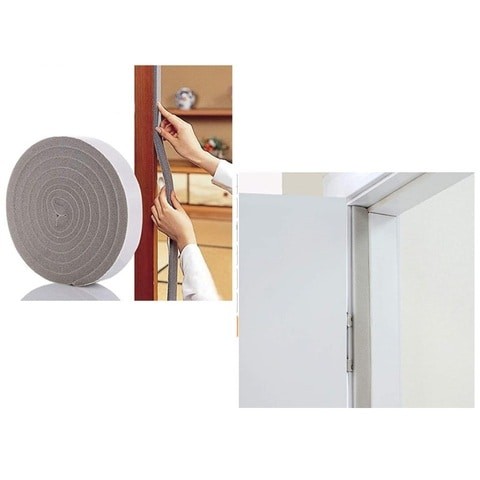 ALISSA 1Pc 3cm Wide Window Door Seal Strip Roll Gray White (2m Long)