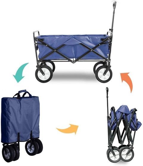 Portable Folding Garden Baby Stroller Outdoor Carriage Trolley 80kg Max Outdoor/Festival/Camping Blue