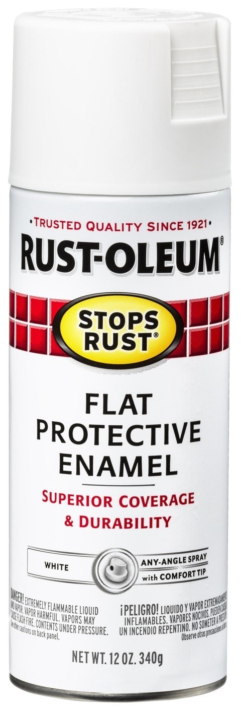 rustolium stupes flat white rust 12 oz. spray