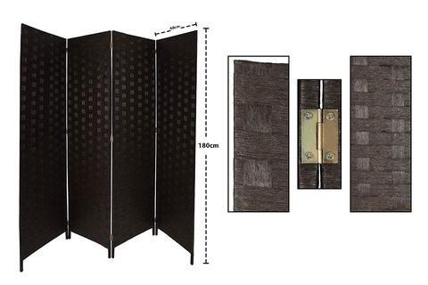 Yatai wooden folding dividers made of black bamboo, 1.8 meters long