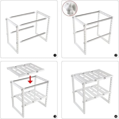 Two Floors Under Sink Organizer for Kitchen and Toilet, Multipurpose Storage Rack for Home