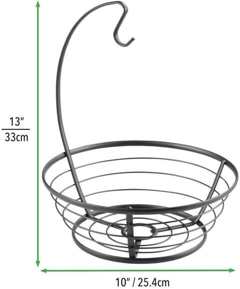 Aiwanto Fruit Basket with Banana Hook Fruit Bowl with Banana Holder Fruit Tree Bowl Made of Metal for Fruits and Vegetables