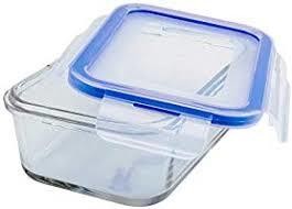 Mondex CMN0094 Rectangular Glass Food Container 350 Ml With Blue Lid