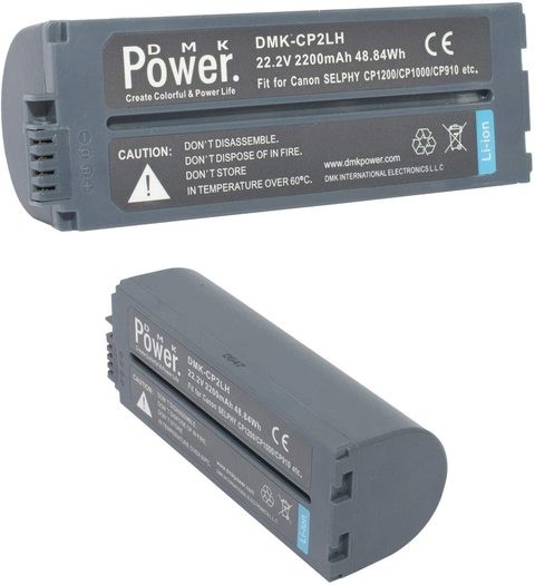 DMK Power DMK-CP2LH Rechargeable Battery Pack 2200mAh and Charger for Canon NB-CP1L NB-CP2L and Canon Compact Photo Printer SELPHY CP100 to CP1300