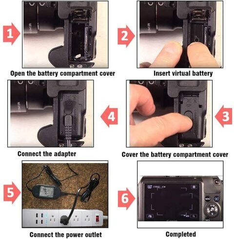 DMK Power Ack-E12 Ac Power Adapter Dr-E12 Dc Coupler Kit Replacement For Lp E12 Battery Charger For Eos M M2 M10 M50 M100 M200 Kiss M Mirrorless Digital Cameras