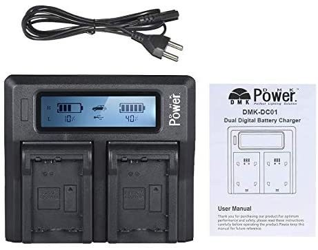 DMK Power NP-FW50 DC-01 LCD Dual Battery Charger for NP-FW50 Alpha a3000 a5000 a5100 Alpha a6000 a6300 a6400 a6500 Alpha 7 a7 7R a7R a7RM2 7S a7S