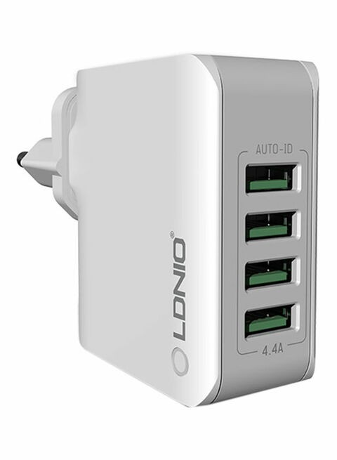 LDNIO 4-Port USB Wall Charger White