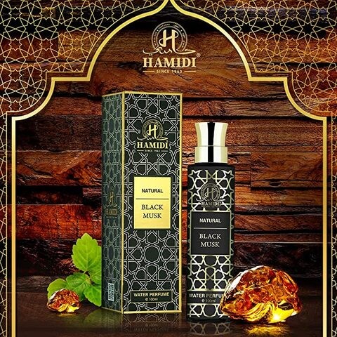 Hamidi Natural Black Musk Water Perfume 100ml Non Alcoholic For Unisex