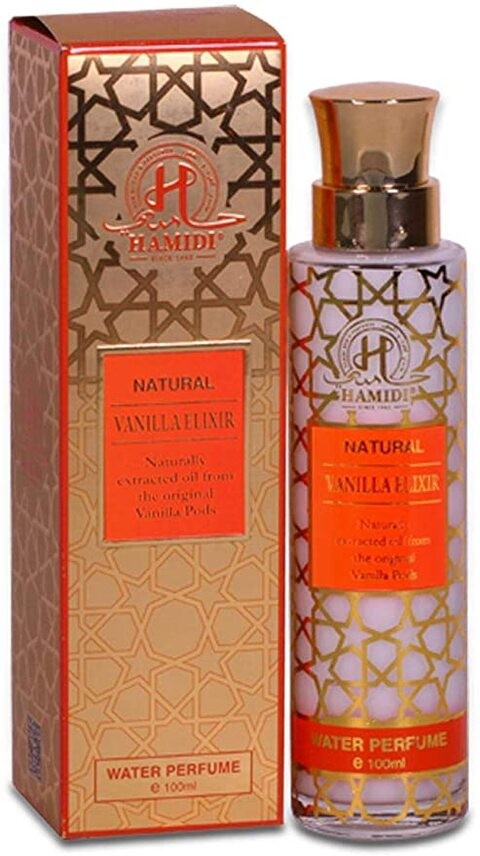 Hamidi Natural Vanilla Elixir Water Perfume 100ml Non Alcoholic For Unisex