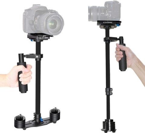 DMK Power Coopic St-60 Carbon Fiber 24 Inches/60 Centimeters Handheld Stabilizer With 1/4 3/8 Inch Screw Quick Shoe Plate Video Dv Up To 6.6 Pounds/3 Kilograms (Black)