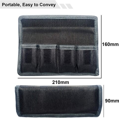 Coopic DSLR Battery Bag Holder Case For Aa Battery Lp-E6 Lp-E8 Lp-E10 Lp-E12 En-El14 En-El15 Fw50 F550 And More Suitable For Battery D800 5D Iii A77 (Grey)