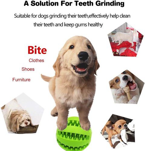 SAPU Dog Toy Ball, Nontoxic Bite Resistant Toy Ball for Pet Dogs Puppy Cat, Dog Pet Food Treat Feeder Chew Tooth Cleaning Ball Exercise Game IQ Training Ball 7CM,(Pack of 1), Assorted