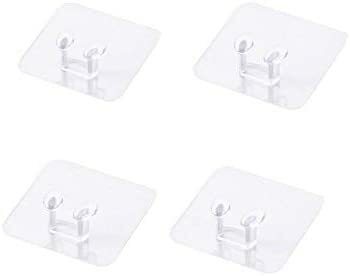 Generic Nail Free Transparent Reusable Wall Hooks, Yvonne Waterproof And Oilproof Power Plug Hook No Trace Adhesive Storage Hook For Kitchen Bathroom Lavatory Bedroom Closets Office -4Pcs