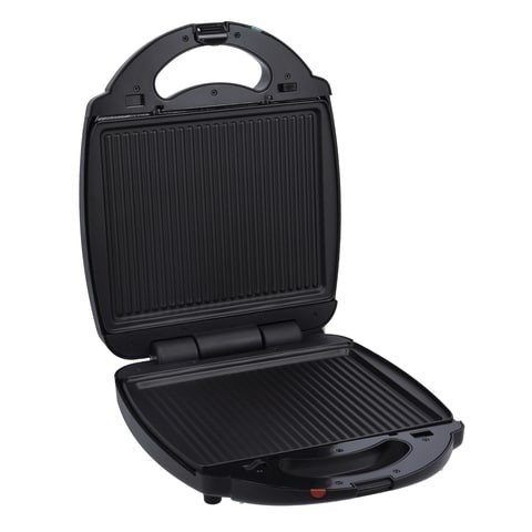 Geepas 1400W 3 In 1 2 Slice Sandwich Maker - Portable Non-Stick Plate Grill, Samosa Maker | Handle Locking System With Indicator Lights | Overheat Protection | Perfect For Home Restaurant Travelling
