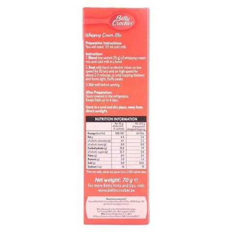 Betty Crocker Whipping Cream Mix 70g