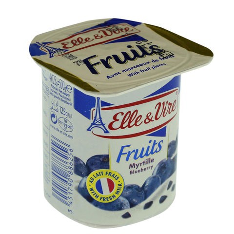 Elle &amp; Vire Blueberry Fruit Yoghurt 125g