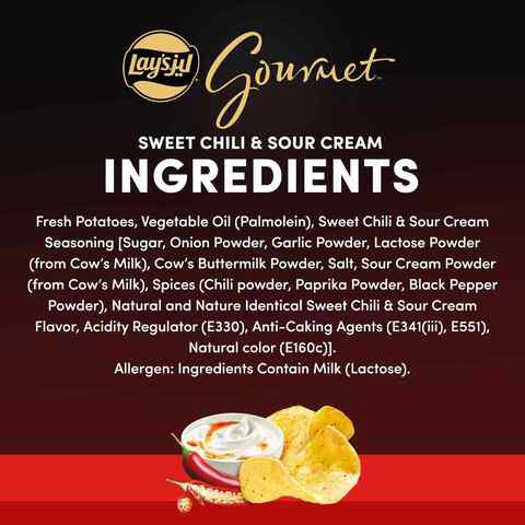 Lay&#39;s Gourmet Sweet Chilli and Sour Cream Potato Chips 50g