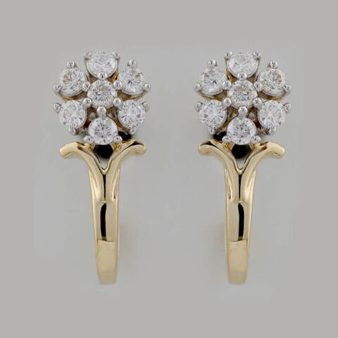 18k NAKSHATRA DIAMOND EARRING 0.3 CTS-Yellow Gold