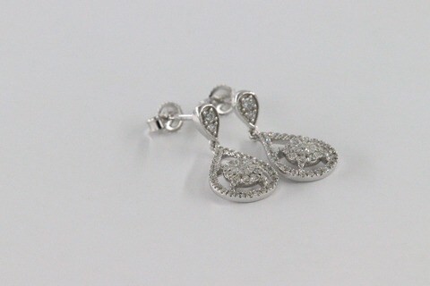 18k ILLUSION DIAMOND EARRING 0.42 CTS-White Gold