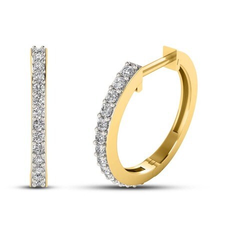 18k ILLUSION DIAMOND EARRING 0.25 CTS-Yellow Gold