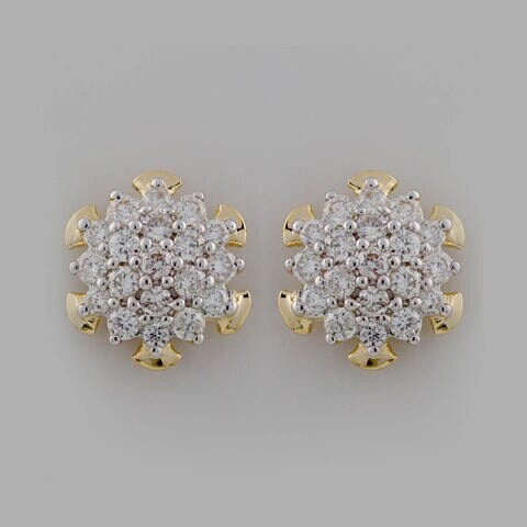 18k NAKSHATRA DIAMOND EARRING 0.36 CTS-Yellow Gold