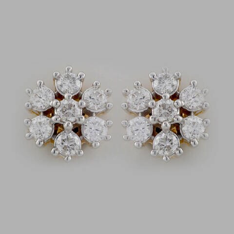 18k NAKSHATRA DIAMOND EARRING 0.35 CTS-Yellow Gold