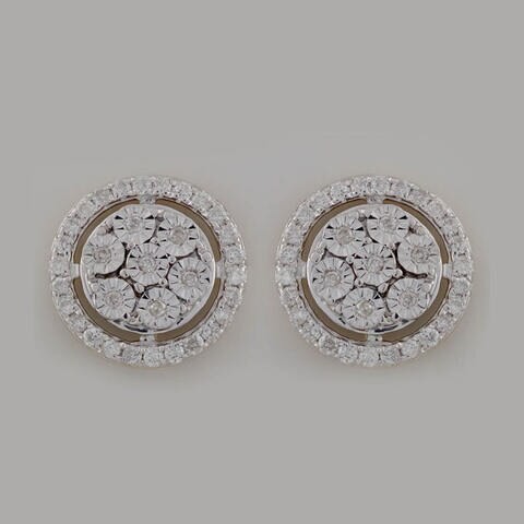 18k ILLUSION DIAMOND EARRING 0.24 CTS-Yellow Gold