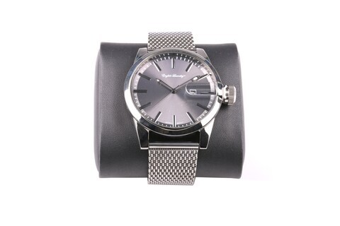 English Laundry Classic Ladies Chrono Grey Mesh Watch with Cufflinks-829150