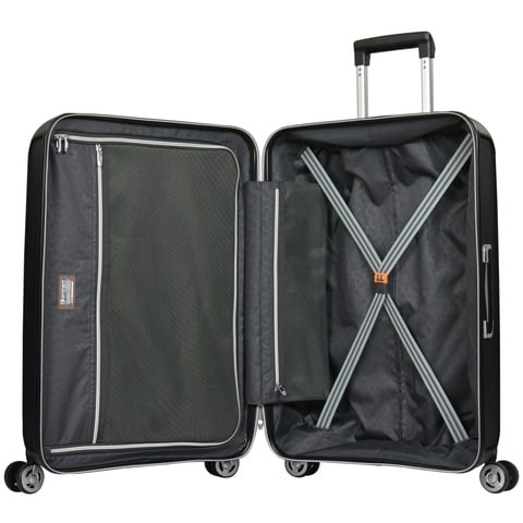 Eminent Brand Hardsided PP Medium Check-In Size 76 Centimeter (28 Inch) 4 Twin-Wheel Spinner Luggage Trolley in Black Color B0002-28_BLK