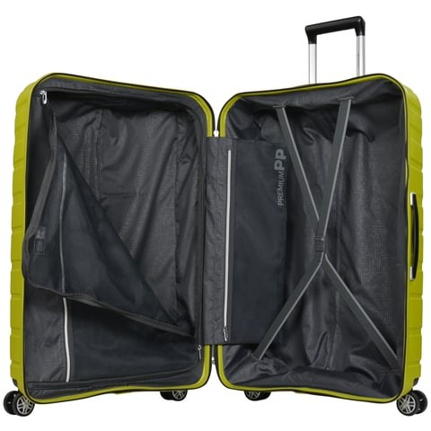 Eminent Brand Hardsided PP Small Check-In Size 66 Centimeter (24 Inch) 4 Twin-Wheel Spinner Luggage Trolley in Chartreuse Color B0011-24_GRN