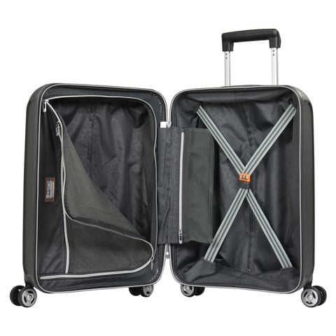 Eminent Brand 3-Piece-Set of Hardsided PP  4 Twin-Wheel Spinner Luggage Trolley in Dark Grey Color B0002-3_GRY