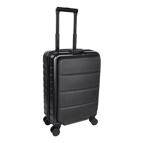 CASHEL - Boarding Trolley Case |20 Inch Luggage Suitcase Carry On, Hard side Spinner Luggage with Laptop pocket Compartment - Dark Grey