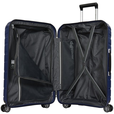 Eminent Brand Hardsided PP Small Check-In Size 66 Centimeter (24 Inch) 4 Twin-Wheel Spinner Luggage Trolley in Dark Blue Color B0011-24_DBL