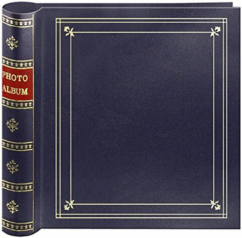 Pioneer Photo 200-Pocket Coil Bound Cover Photo Album for 4 by 6-Inch Prints, Bay Navy Blue Leatherette with Gold Accents