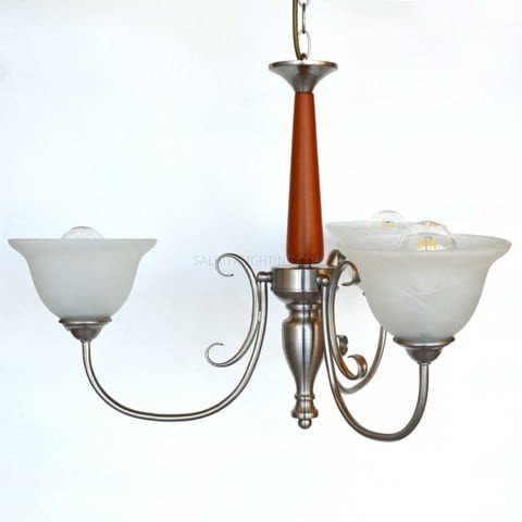 Uplight Chandelier 7017-3Arms-Satin Nickel