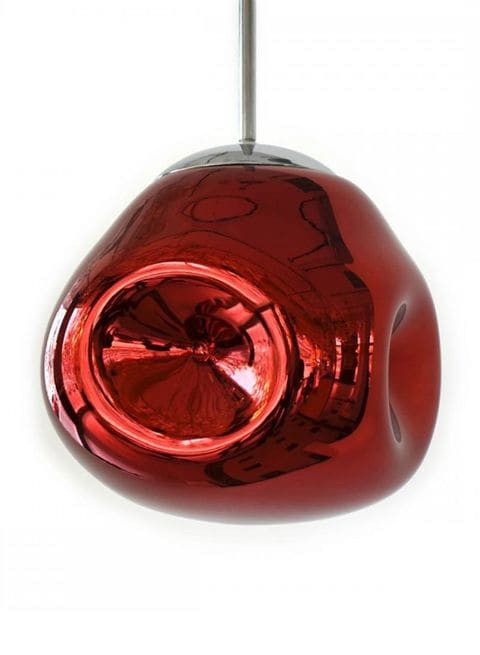 Al Salhiya Lighting - Indoor Glass Pendant Light Red/Silver 20x24centimeter