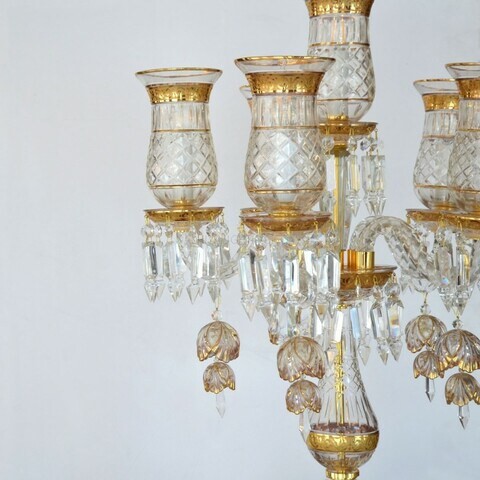 Crystal Table Lamp Glass-6Arms MT9850-Gold