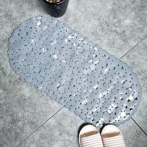 Non Slip Shower Mat Grey 69 x 35 cm