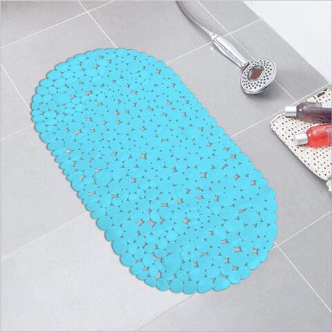 Non Slip Shower Mat Blue 69 x 35 cm