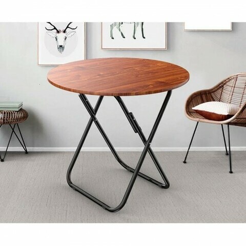 Round Foldable Wooden Table 80cmx74cm - Brown