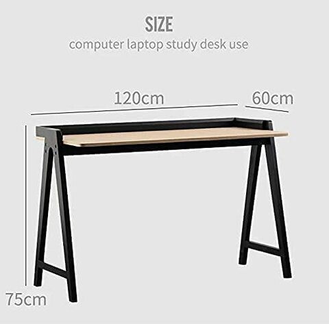 KAI Desk, Modern Nordic Desk, Study desk, Computer Desk for home office with Solid Wood Base &amp; Oak Top By Daamudi (Grey)