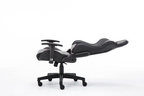 Goldedge - Goldedge All Black Hard Core Pu Leather Video Gaming Adjustable Chair