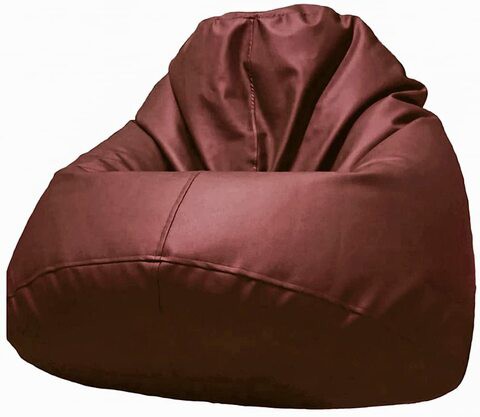 Luxe Decora PVC Leather Bean Bag Combo(Black &amp; Maroon)