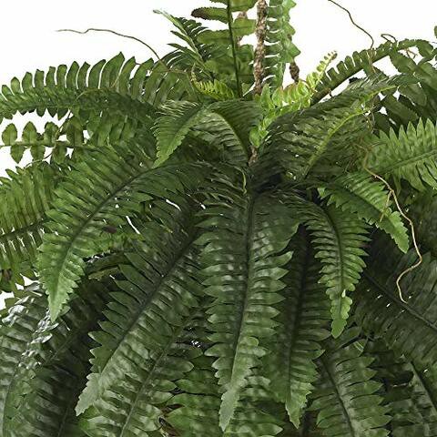 Nearly Natural 6774 22in. Large Boston Fern Hanging Basket,Green