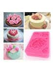 Generic 5-Cavity Decorative Rose Mould Pink