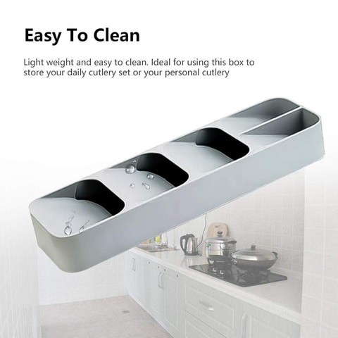 Generic-Plastic Drawer Cutlery Organizer Tray Kitchen Storage Holder Rack for Cutlery Silverware Compact Cutlery Tray Spoon Cutlery Box