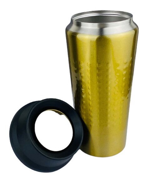Thermal Cup Stainless Steel, Vacuum Insulated Travel Tumbler, Durable Insulated Coffee Mug, Thermal Cup with Double Partition SEALING Ring - 360ml (GOLD)
