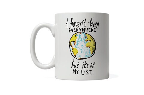 Giftmate Travel Globe Printed Ceramic Tea and Coffee Mug 320ml