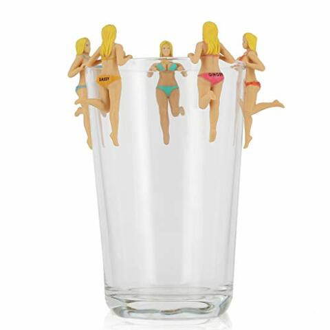 NPW Bosom Buddies Cocktail/Wine Glass Markers, 6-Count